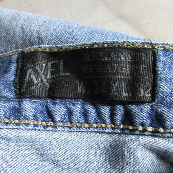 Axel Jeans Mens Size 34x32 Blue Relaxed Straight Denim Biker Cowboy Western - Picture 11 of 16